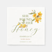 Sie fand ihr Honey Bee Floral Brautparty Serviette (Vorderseite)