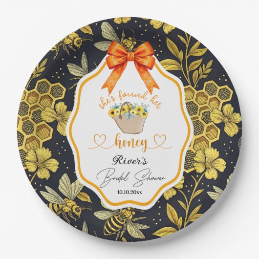 Sie fand ihr Honey-Brautparty Pappteller (Vorderseite)