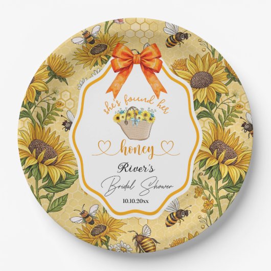 Sie fand ihr Honey-Brautparty Pappteller (Vorderseite)