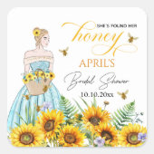 Sie fand ihr Honey-Brautparty Quadratischer Aufkleber (Vorderseite)