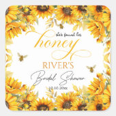 Sie fand ihr Honey-Brautparty Quadratischer Aufkleber (Vorderseite)