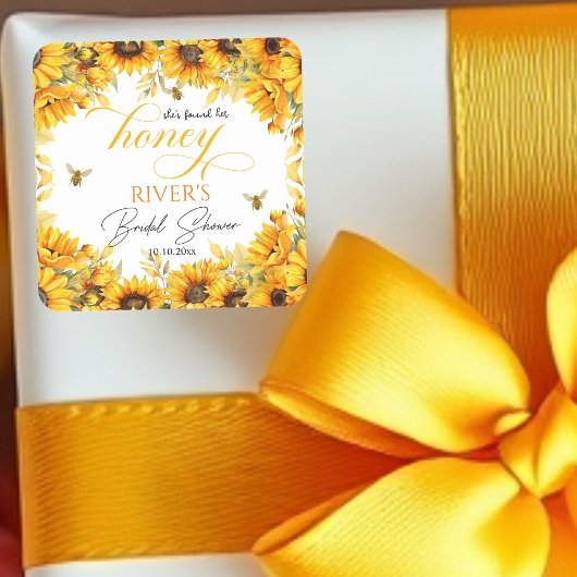 Sie fand ihr Honey-Brautparty Quadratischer Aufkleber