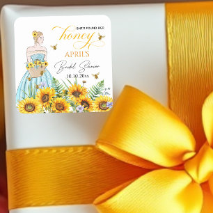 Sie fand ihr Honey-Brautparty Quadratischer Aufkleber