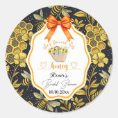 Sie fand ihr Honey-Brautparty Runder Aufkleber (Vorderseite)