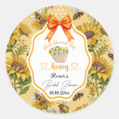 Sie fand ihr Honey-Brautparty Runder Aufkleber (Vorderseite)
