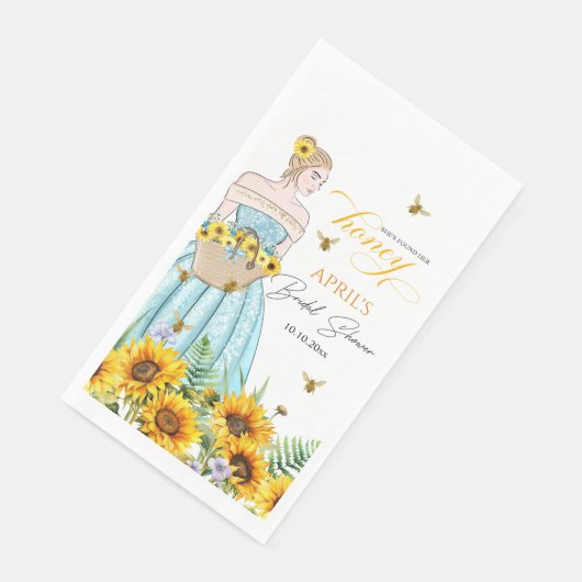 Sie fand ihr Honey-Brautparty Serviette (Ecke)