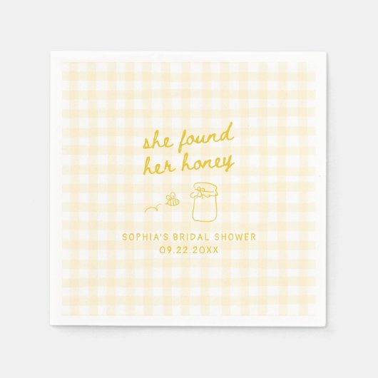 Sie fand ihr Honey-Brautparty Serviette (Vorderseite)