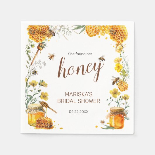 Sie fand ihr Honey-Brautparty Serviette (Vorderseite)