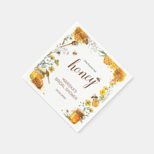Sie fand ihr Honey-Brautparty Serviette (Ecke)