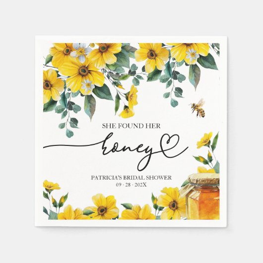 Sie fand ihr Honey-Brautparty Serviette (Vorderseite)