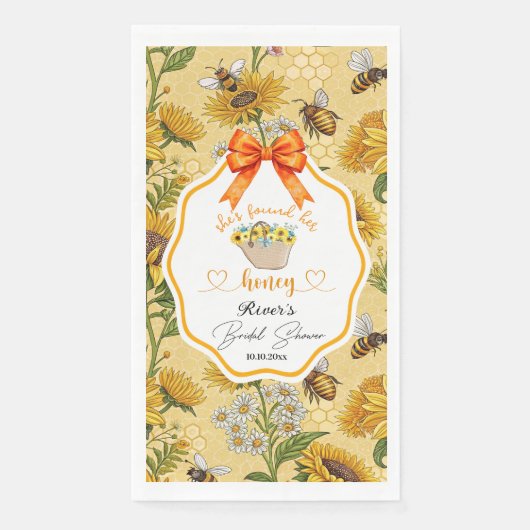 Sie fand ihr Honey-Brautparty Serviette (Vorderseite)