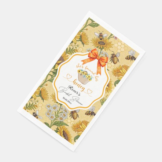 Sie fand ihr Honey-Brautparty Serviette (Ecke)