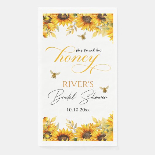 Sie fand ihr Honey-Brautparty Serviette (Vorderseite)