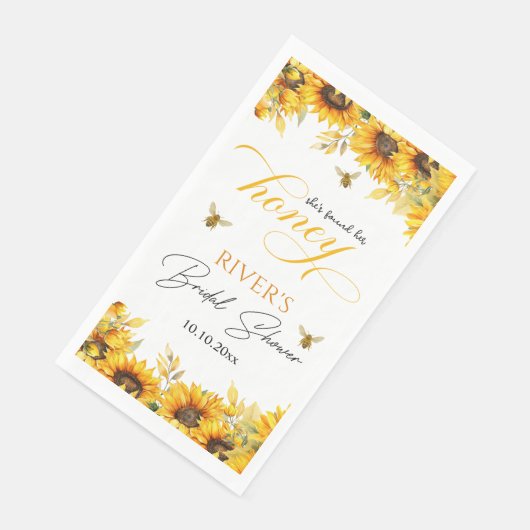 Sie fand ihr Honey-Brautparty Serviette (Ecke)