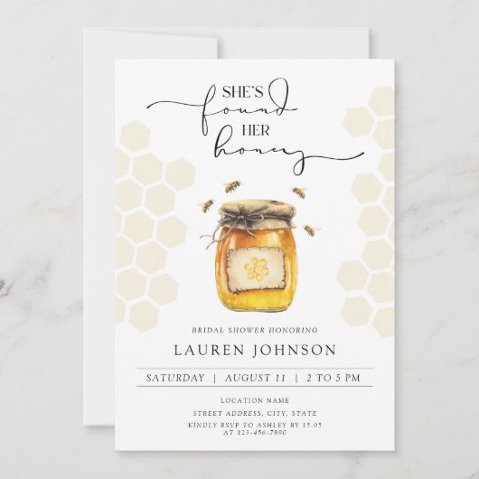 Sie fand ihr Honey Elegant Bee Brautparty Einladung (Vorderseite)
