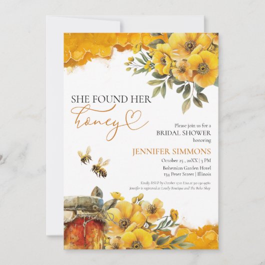 Sie fand ihr Honig | Brautparty Einladung (Vorderseite)