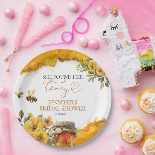 Sie fand ihr Honig | Brautparty Pappteller (Party)