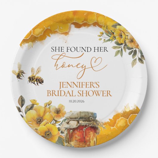 Sie fand ihr Honig | Brautparty Pappteller (Vorderseite)