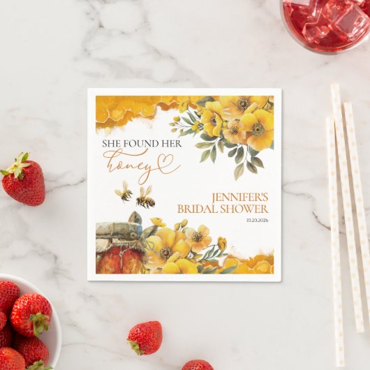 Sie fand ihr Honig | Brautparty Serviette (Beispiel)