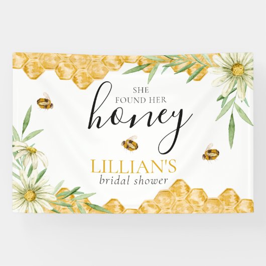 Sie fand ihr Honig Daisy Bee Brautparty-Banner Banner (Horizontal)