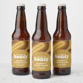 Sie fand ihr Honig - Retro Stripes Brautparty Bierflaschenetikett (Flaschen)