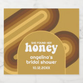 Sie fand ihr Honig - Retro Stripes Brautparty Bierflaschenetikett (Einzelnes Label)