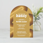 Sie fand ihr Honig - Retro Stripes Brautparty Einladung (Stehend Vorderseite)