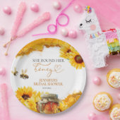 Sie fand ihr Honig | Sonnenblumen-Brautparty Pappteller (Party)