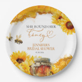 Sie fand ihr Honig | Sonnenblumen-Brautparty Pappteller (Vorderseite)