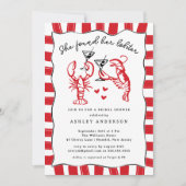 Sie fand ihr Hummer-Brautparty Einladung (Vorderseite)