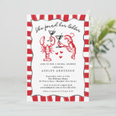 Sie fand ihr Hummer-Brautparty Einladung (Stehend Vorderseite)