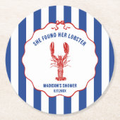 Sie fand ihr Hummer Nautical Brautparty Runder Pappuntersetzer (Vorderseite)