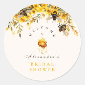 Sie fand ihr liebliches rustikales Brautparty Runder Aufkleber (Vorderseite)