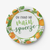 Sie fand ihr Orangenhaut-Brautparty Pappteller (Vorderseite)