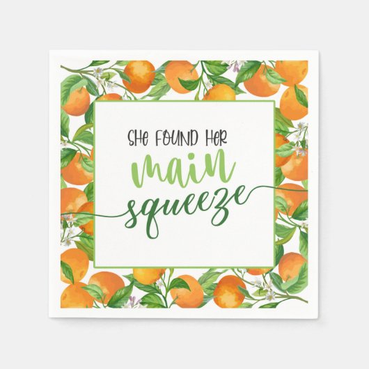 Sie fand ihr Orangenhaut-Brautparty Serviette (Vorderseite)