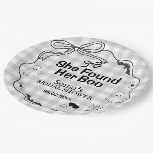 Sie fand ihr perfektes Boo-Brautparty-Party Pappteller (Schrägansicht)