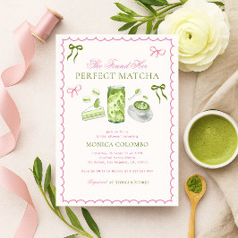 Sie fand ihr perfektes Matcha Bow Brautparty Einladung
