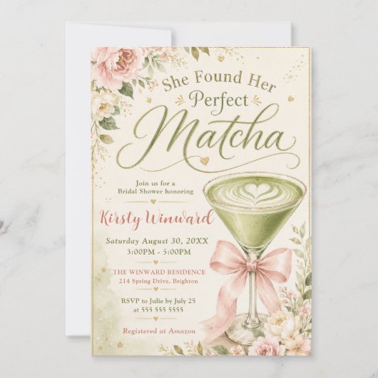 Sie fand ihr perfektes Matcha-Brautabschiedsparty Einladung (Vorderseite)