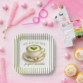 Sie fand ihr perfektes Matcha-Brautabschiedsparty Pappteller (Party)