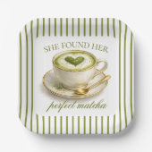 Sie fand ihr perfektes Matcha-Brautabschiedsparty Pappteller (Vorderseite)