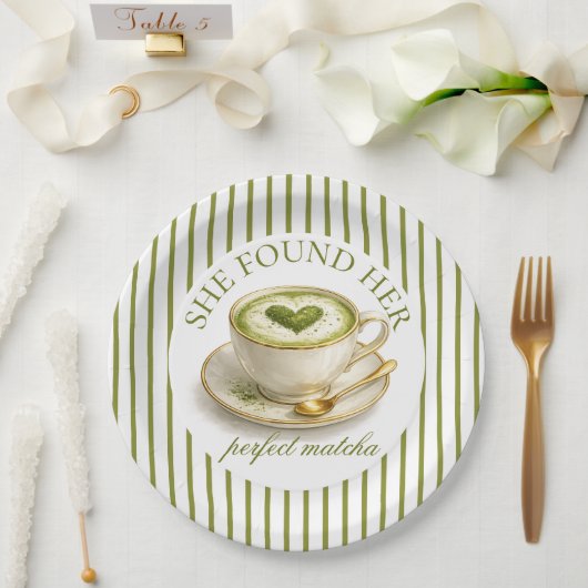Sie fand ihr perfektes Matcha-Brautjunggesellinnen Pappteller (Hochzeit)