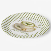 Sie fand ihr perfektes Matcha-Brautjunggesellinnen Pappteller (Schrägansicht)