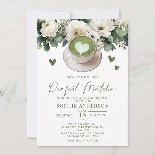 Sie fand ihr perfektes Matcha-Brautparty Einladung (Vorderseite)