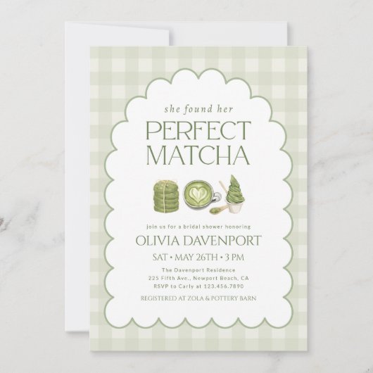 Sie fand ihr perfektes Matcha-Brautparty Einladung (Vorderseite)