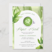 Sie fand ihr perfektes Matcha Elegant Brautparty Einladung (Vorderseite)