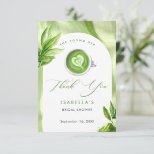 Sie fand ihr perfektes Matcha elegante Bridal Show Dankeskarte