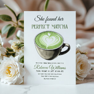 Sie fand ihr perfektes Matcha-Kaffee-Brautparty Einladung