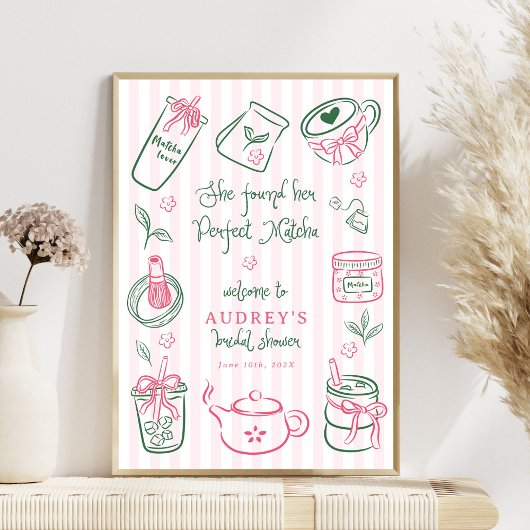 Sie fand ihr perfektes Matcha Rosa Brautbad Poster