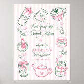 Sie fand ihr perfektes Matcha-Rosa-Brautdusche Poster (Vorne)