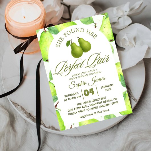 Sie fand ihr perfektes pear elegantes Brautparty Einladung